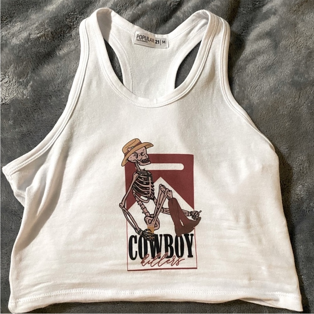 White Cowboy Riders Tank Top